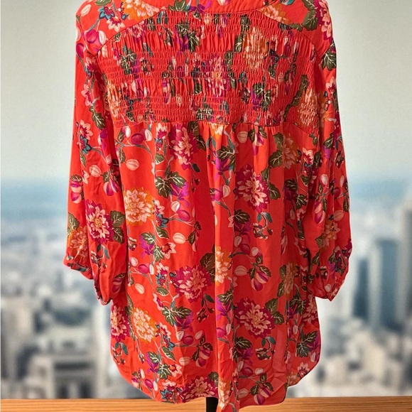 Rose & Olive Vibrant Red Floral Top - Picture 4 of 7